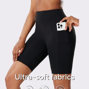 Women's Yoga Shorts,Leggings With Pockets, Black Biker Shorts,High Waisted Tummy Control, Soft & Stretchy,Women Sports Leggings