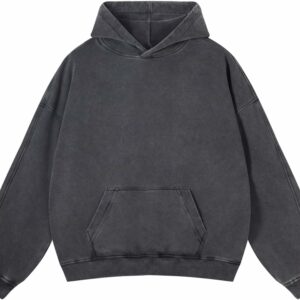 Oversized Acid Wash Vintage Cotton Hooded Sweatshirt