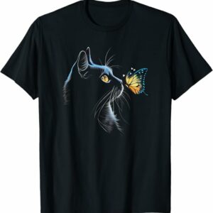 Cat and Butterfly T-Shirt